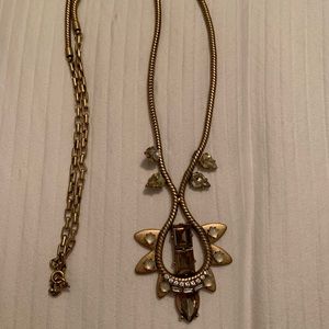 Stella & Dot gold chain statement necklace